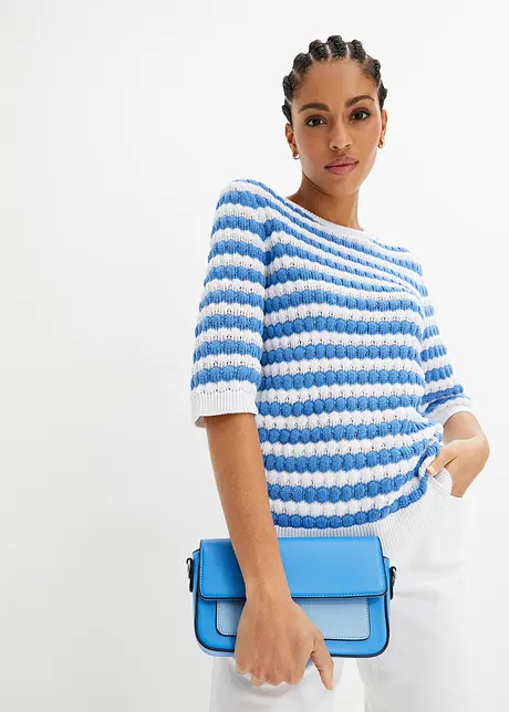 T-shirt en maille, manches 1/2, bonprix