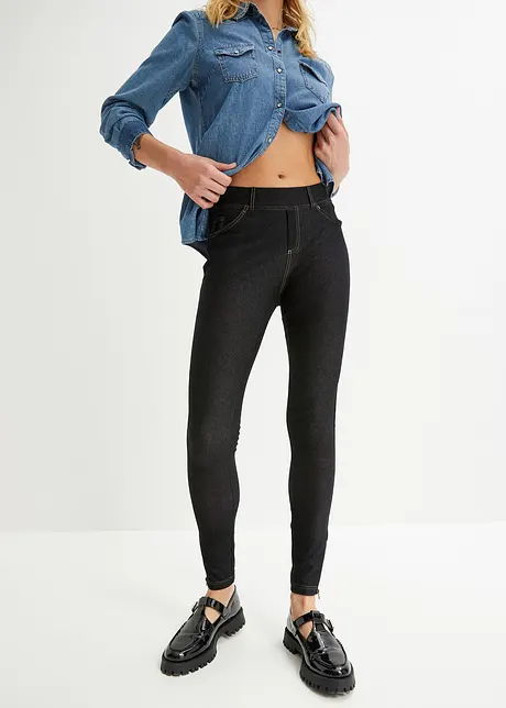 Legging aspect jean avec base zippée, bonprix