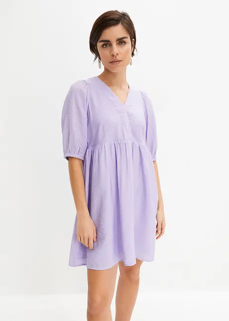 Ausgestelltes Webkleid mit Puffärmeln, RAINBOW