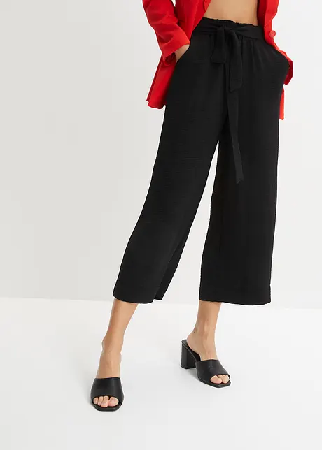 Jupe-culotte à taille élastiquée et revers, bonprix