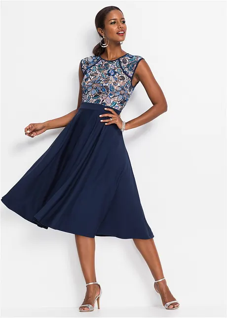Midikleid mit Spitze, bonprix