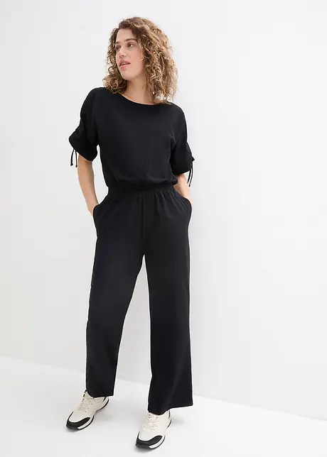 Jersey-Jumpsuit mit weitem Bein, bonprix