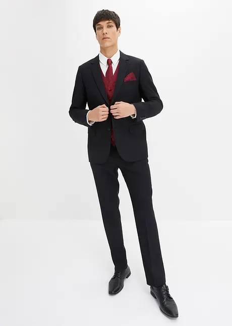 Hochzeitsanzug Slim Fit (5-tlg.Set): Sakko, Hose, Weste, Krawatte, Einstecktuch, bonprix