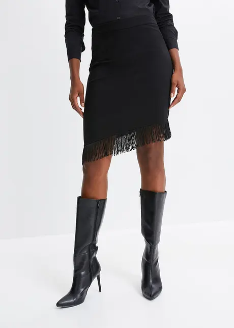 High-Waist Rock mit Fransen, BODYFLIRT boutique