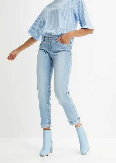 Jean droit taille mi-haute, extensible, bonprix