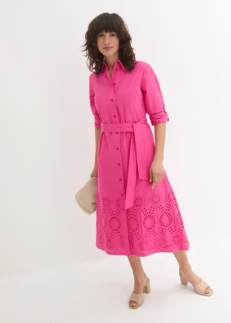Robe-chemise avec broderie anglaise, bonprix