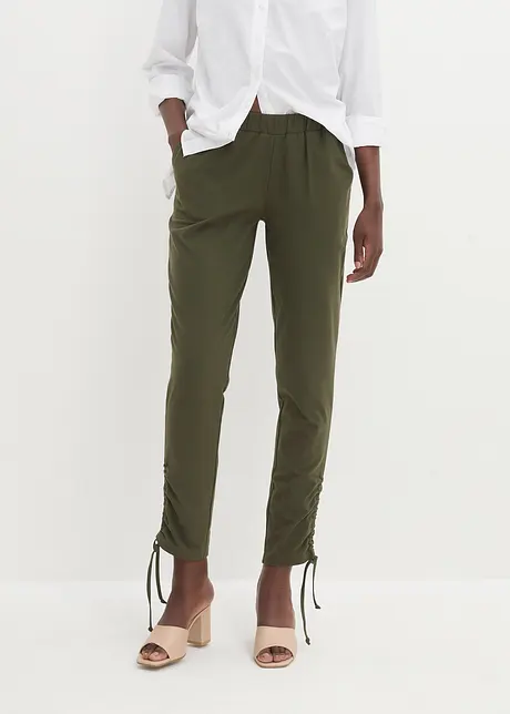 Pantalon en jersey froncé, bonprix