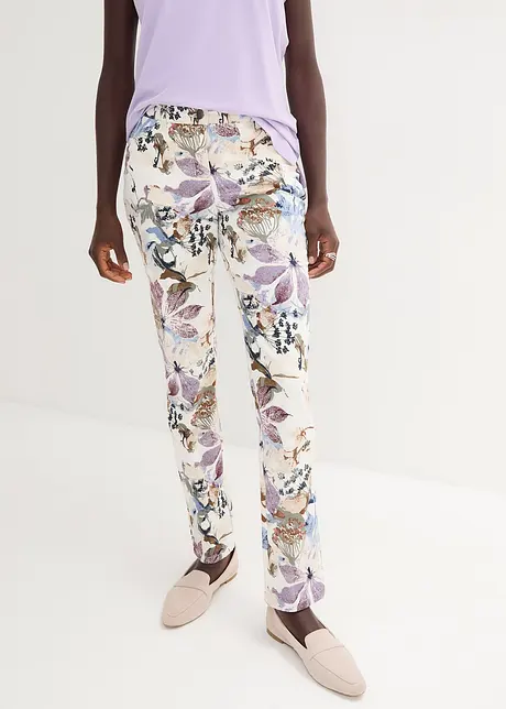 Stretch-Hose mit Blumen-Print, bonprix