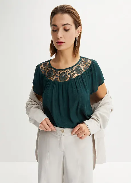 Bluse mit Spitze, bonprix