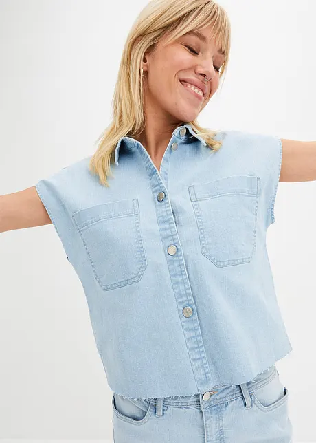 Boxy-Jeansbluse, John Baner JEANSWEAR