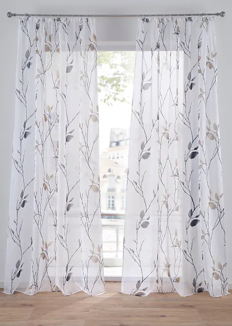 Gardine aus leichtem Voile (1er Pack), bonprix