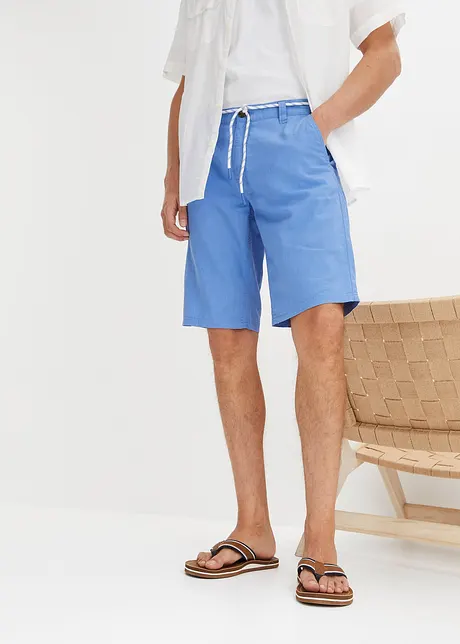 Chino-Bermuda mit Leinen und Bindeband, Regular Fit, bonprix