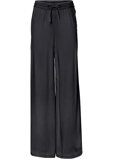 Pantalon large et fluide à taille élastiquée, bonprix