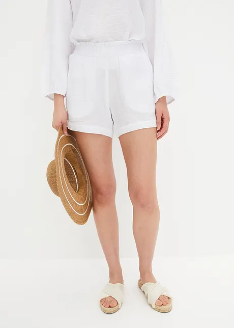 Musselin-Shorts aus reiner Baumwolle, bonprix