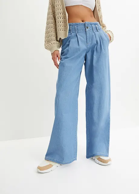 Wide-Leg-Jeans Low Waist, Low Stretch, bonprix