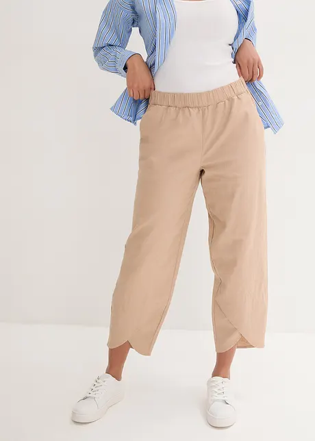 Pantalon 3/4 en léger lin mélangé, bonprix