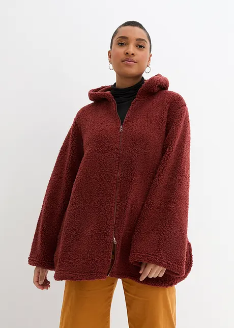 Teddy-Fleecejacke in A-Line mit Seitenschlitzen, bonprix