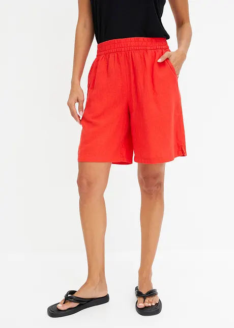 Short en lin mélangé avec taille élastiquée, bonprix
