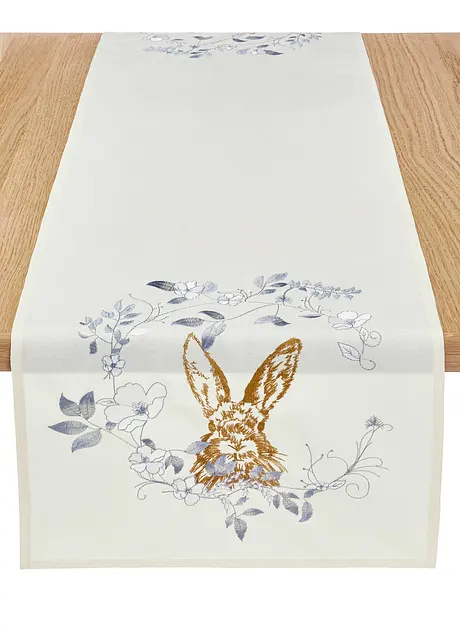 Tischläufer mit glänzendem Hasen Motiv, bpc living bonprix collection