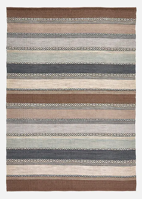 Tapis kilim à rayures dans des tons naturels, bonprix