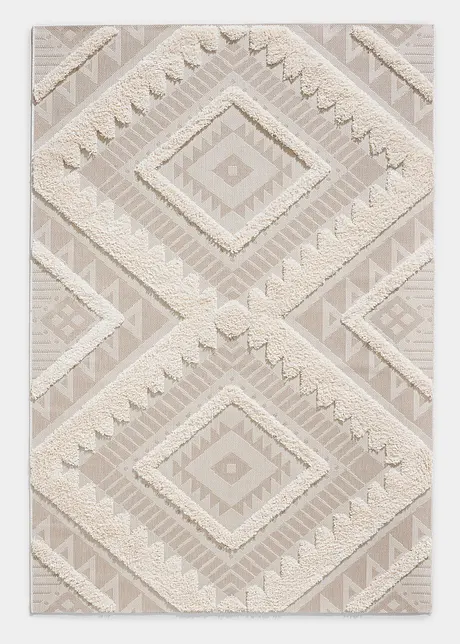 Tapis à longues mèches avec motif en relief, intérieur et extérieur, bonprix