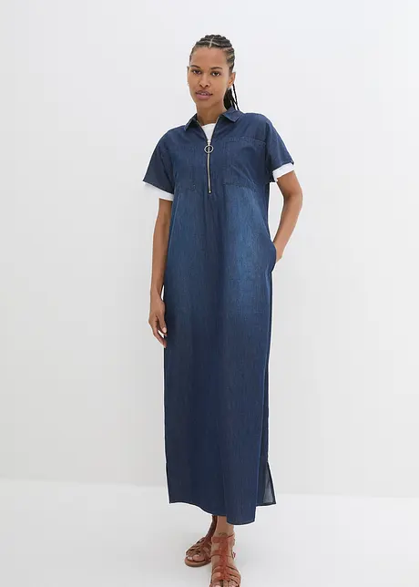 Robe longue en jean, bonprix