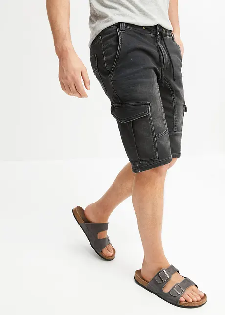 Bermuda en molleton aspect jean, Regular Fit, bonprix