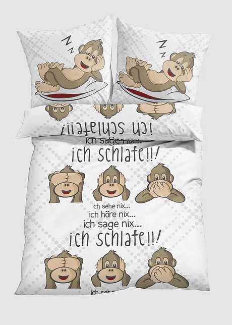Bettwäsche mit Affen, bonprix