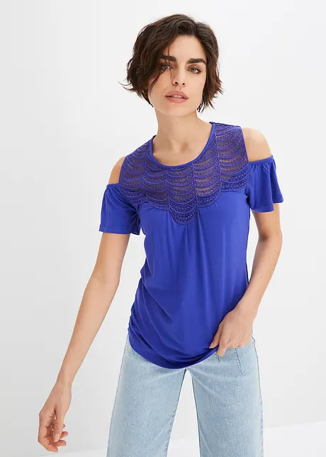 Cold-Shoulder-Shirt mit Spitze, BODYFLIRT