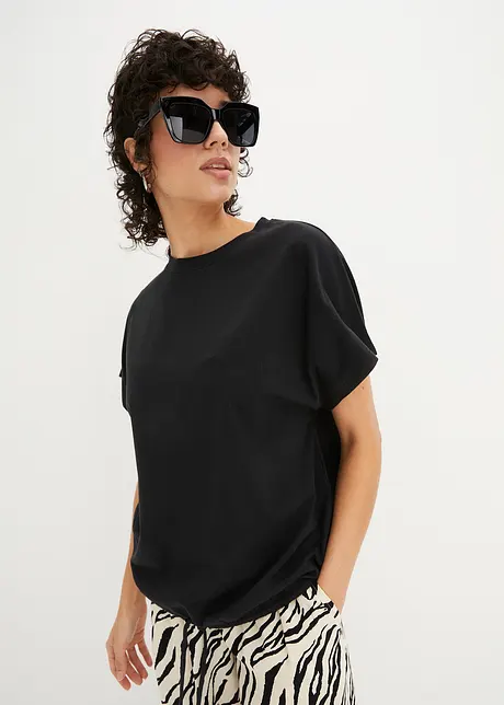 Shirt mit Bindedetail am Saum aus Baumwolle-Viskose-Mix, bonprix