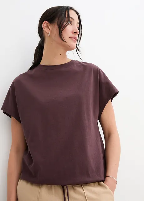 Shirt mit Bindedetail am Saum, kurzarm, bonprix