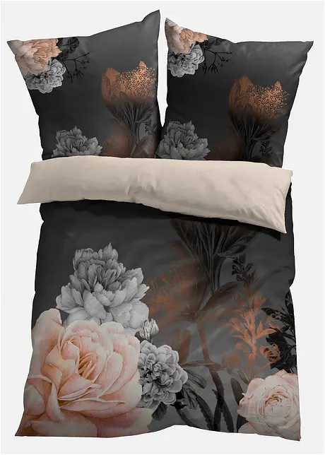 Wendebettwäsche mit Blumen Design, bonprix