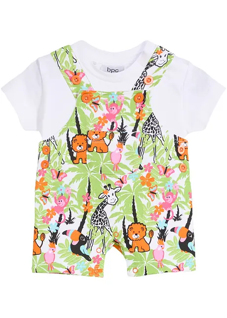 Baby T-Shirt + Sweat-Latzhose (2-tlg.Set), bpc bonprix collection