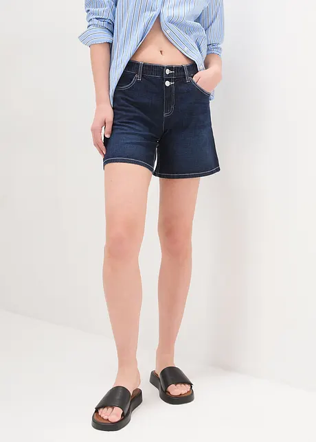 Wide Leg Jeans, Mid Waist, Shorts, Bio-Baumwolle, John Baner JEANSWEAR