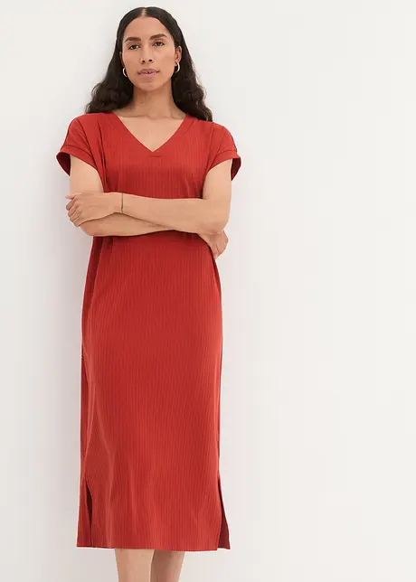 Robe midi en jersey côtelé, bpc bonprix collection