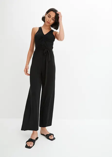 Jersey-Jumpsuit mit Raffung, bonprix