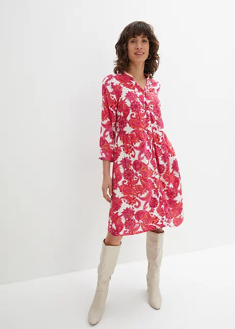 Hemdblusenkleid aus fließender Viskose, bonprix