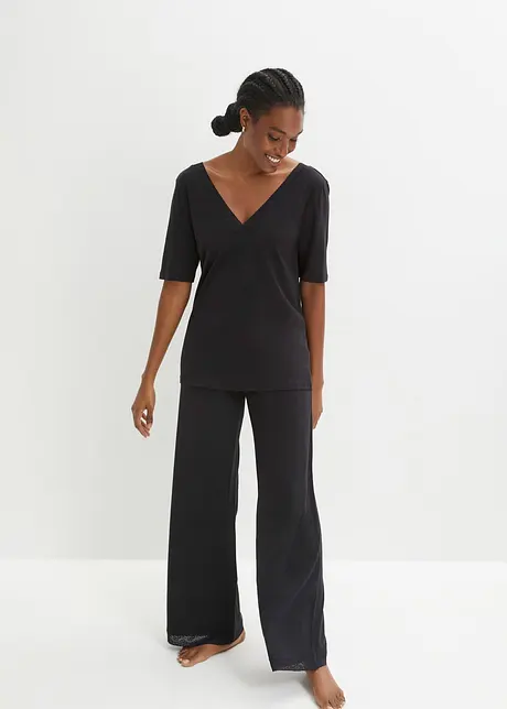 Pyjama mit Viskose und weiter Hose, bonprix