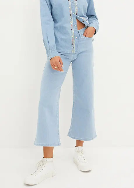 Lot de 2 corsaires en jean taille mi-haute, bonprix