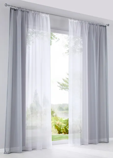 Gardinen aus leichtem Voile, auch in extralang (2er Pack), bonprix