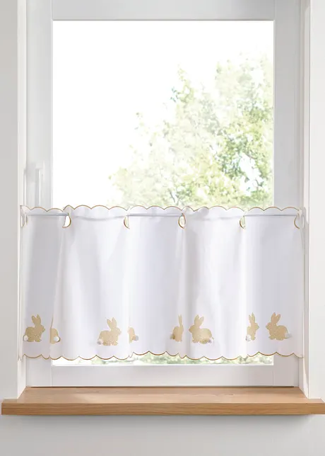 Brise-bise coton motif lapins, bonprix
