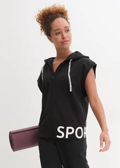 Gilet T-shirt de sport sans manches, à capuche, bpc bonprix collection