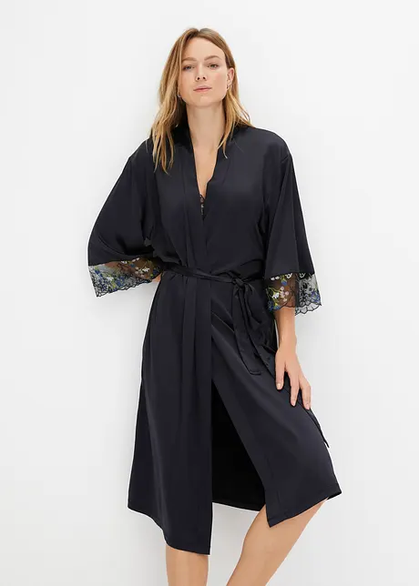 Kimono en satin avec broderie, bonprix