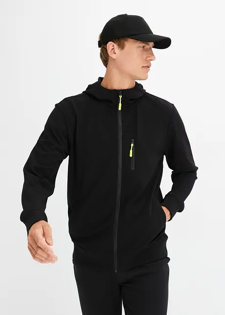 Kapuzenjacke mit sportlichen Details aus leichter Scuba-Ware, bonprix