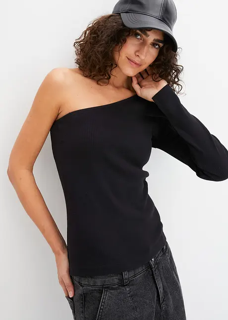 One Shoulder Rippshirt, bonprix