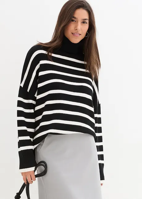 Oversized Pullover mit seitlichen Schlitzen, bonprix