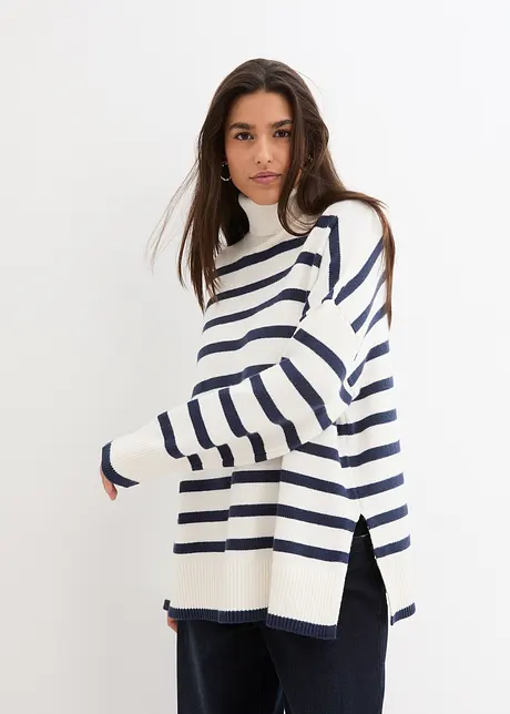 Oversized Pullover mit seitlichen Schlitzen, bonprix