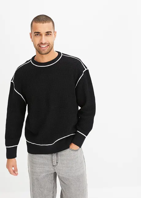 Pull en coton recyclé majoritaire, Loose Fit, bonprix