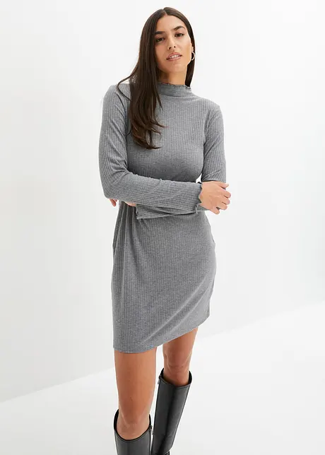 Ripp-Jerseykleid aus Viksose, bonprix