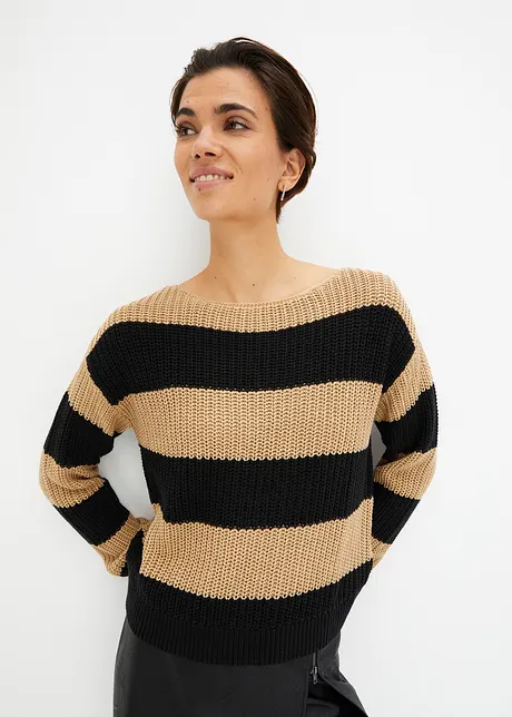 Gestreifter Strickpullover, bonprix